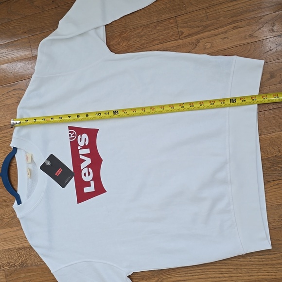 LEVI'S BRAND SIGNATURE WOMENS LONG SLEEVES WHITE SWEATSHIRT LARGE - Picture 13 of 15